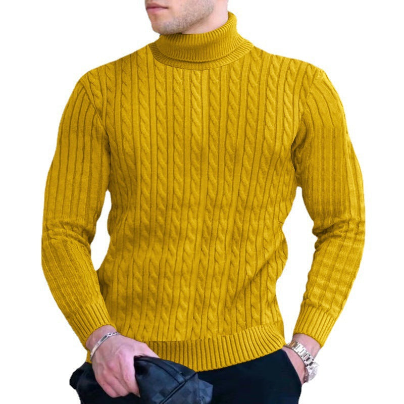 Men's elegant turtleneck sweater with textured design Lisslune