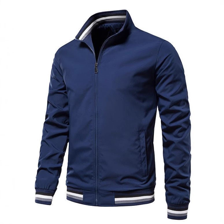 Men's fashion bomber jacket with elastic cuffs Lisslune