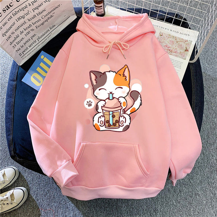 Women's hoodie with playful cat motifs Lisslune