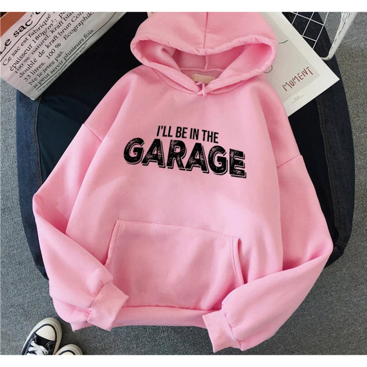 Womens Hoodie with Creative Garage Motif Lisslune