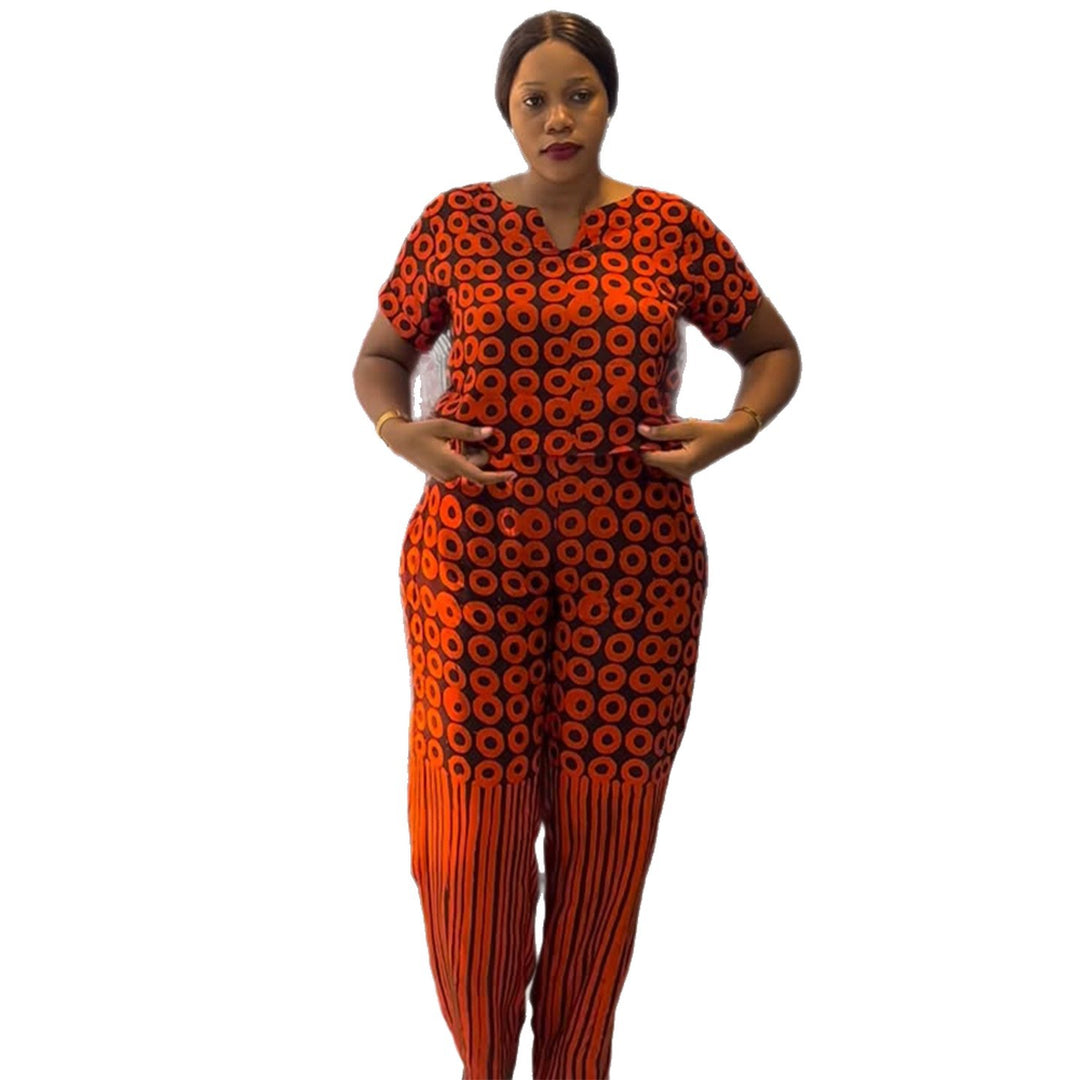 Ladies fashionable lounge set with stylish pattern and elastic waistband Lisslune