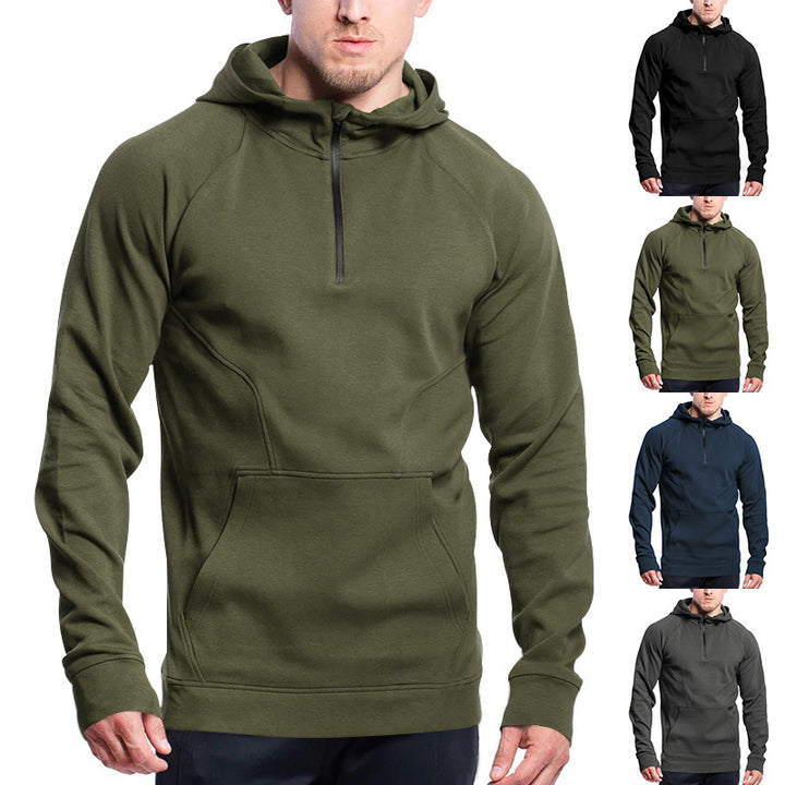 Men's functional hoodie with zipper and practical kangaroo pocket Lisslune