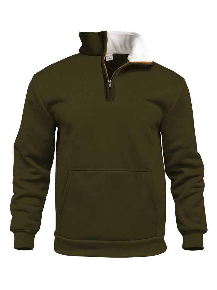 Men's sporty sweatshirt with innovative collar and practical kangaroo pocket Lisslune