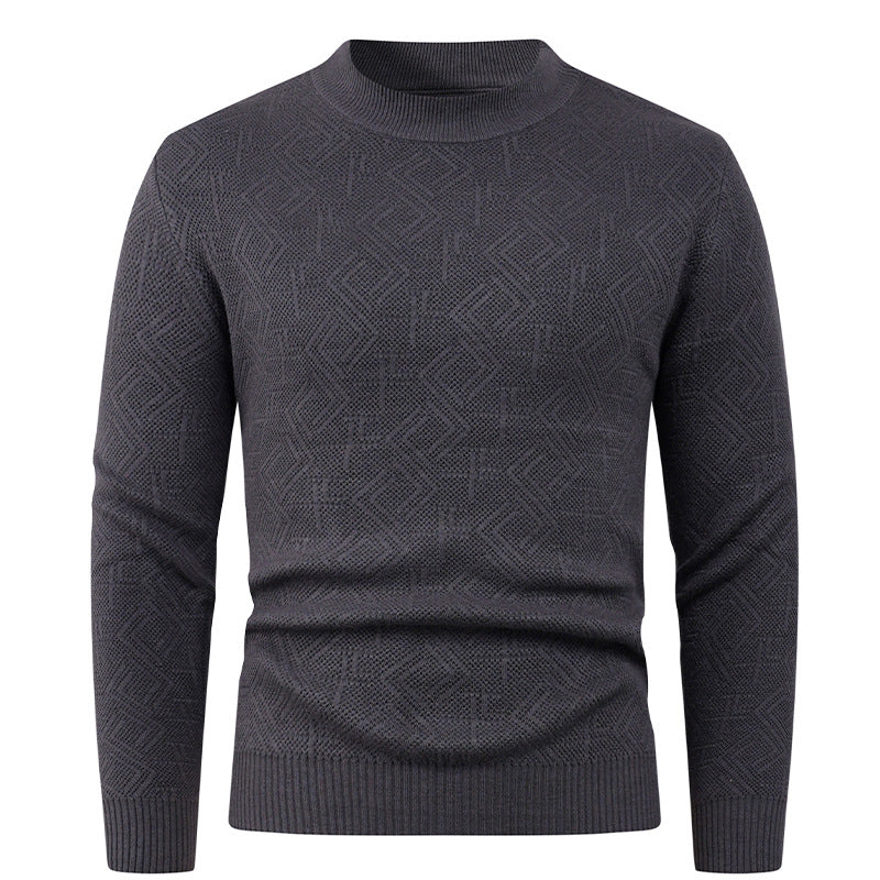 Men's Textured Crew Neck Sweater Lisslune