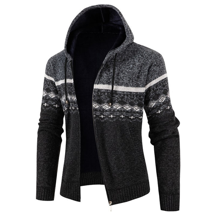 Men's hoodie with Norwegian pattern Lisslune