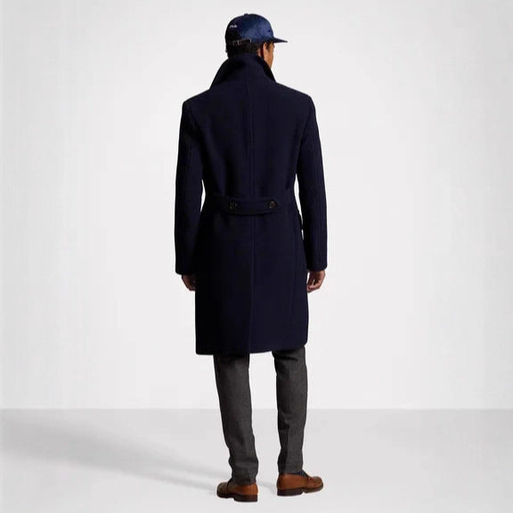 Men's Elegant Wool Coat with Modern Cut and High-Quality Details Lisslune