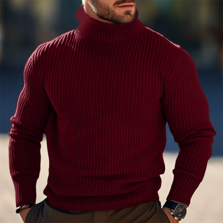 Men's Stand Collar Sweater made of textured knit Lisslune