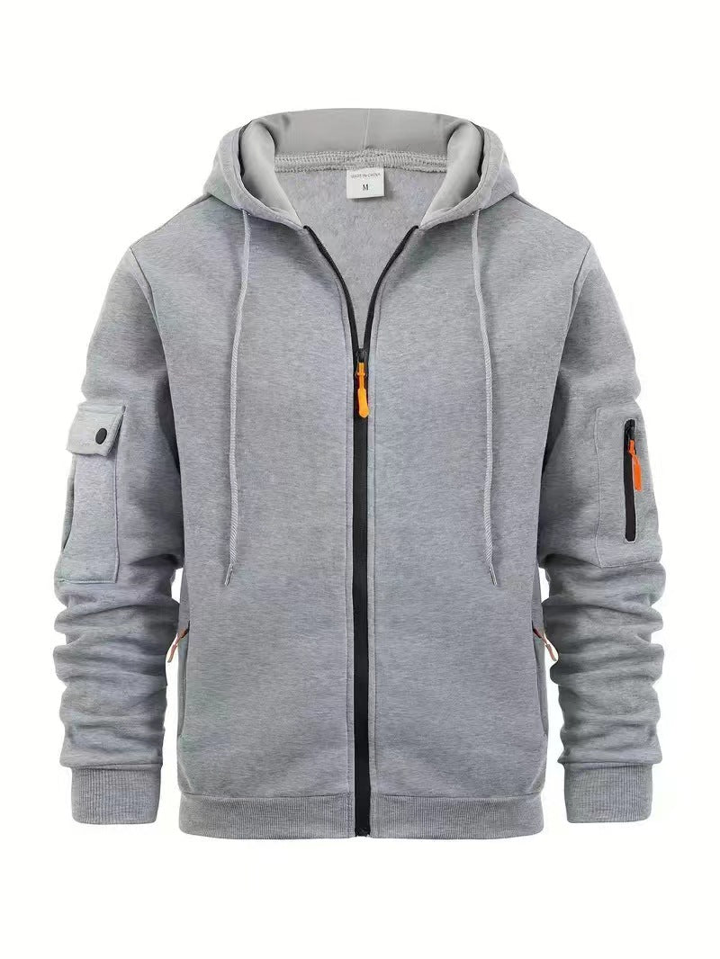 Men's functional hoodie jacket with practical zip pockets Lisslune