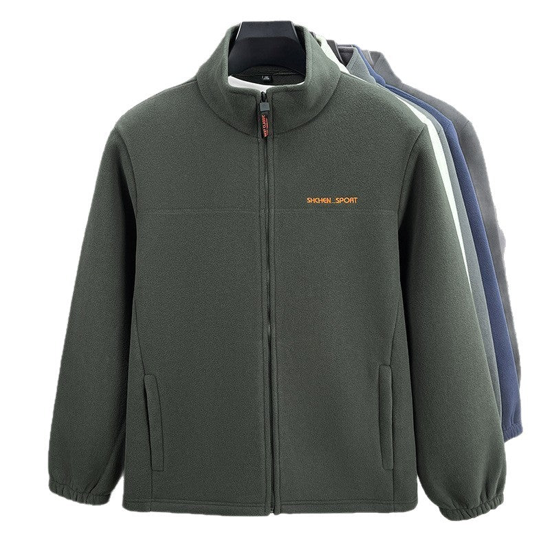 Men's fleece jacket with high collar and full zip Lisslune