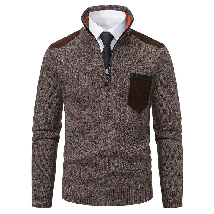 Men's stylish sweater with short zipper and elegant details Lisslune