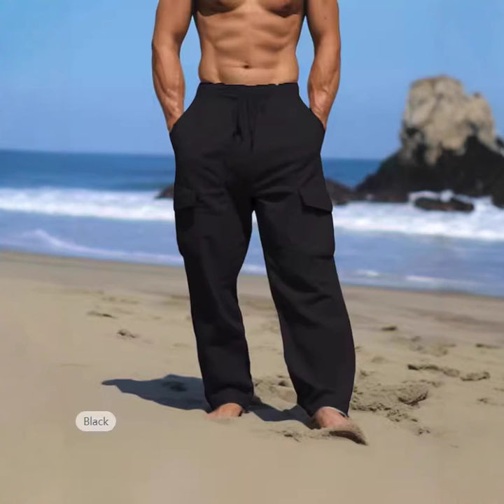 Men's Comfortable Cargo Pants with Practical Drawstring and Side Pockets Lisslune