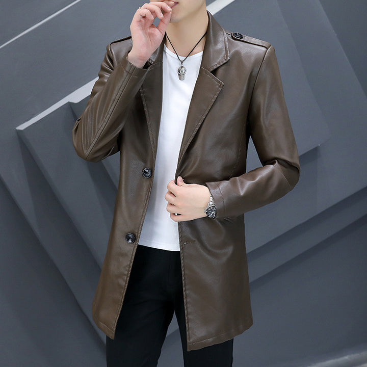 Men's Synthetic Leather Coat Lisslune