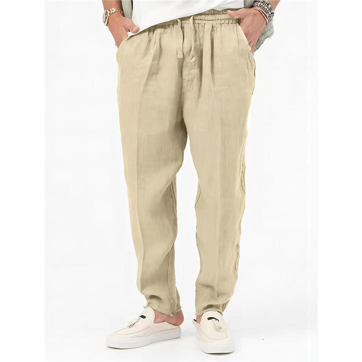 Men's airy summer pants with elastic waistband and side pockets Lisslune