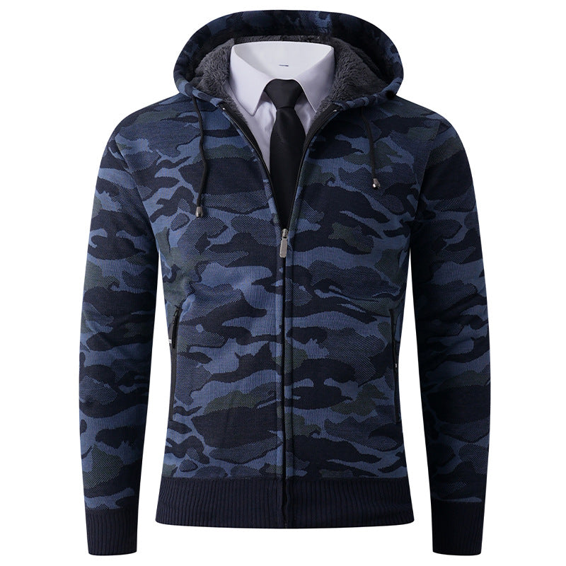 Men's fashionable hoodie jacket with stylish camouflage design Lisslune