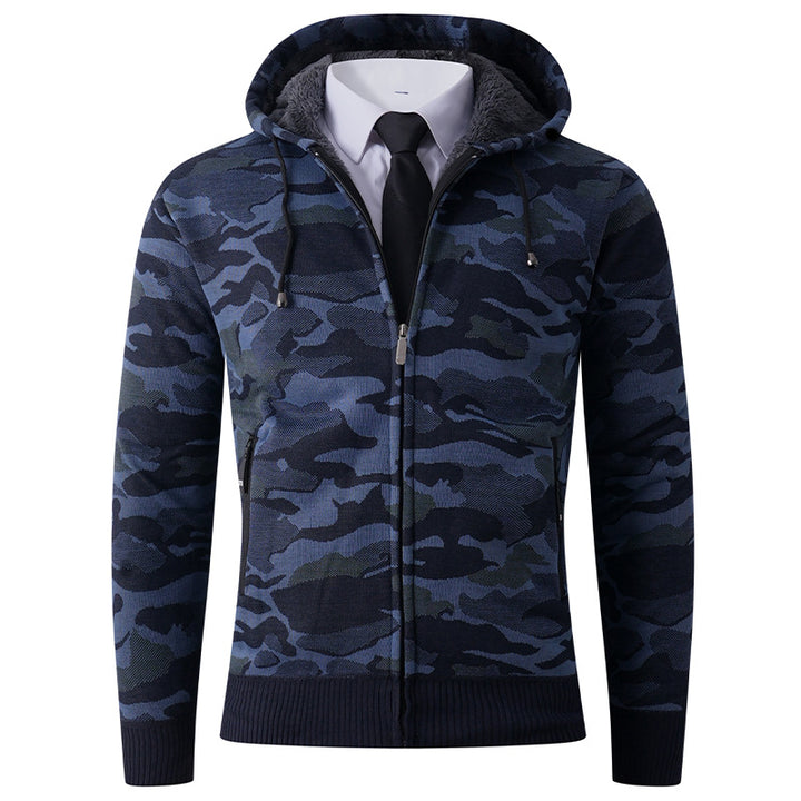 Men's fashionable hoodie jacket with stylish camouflage design Lisslune