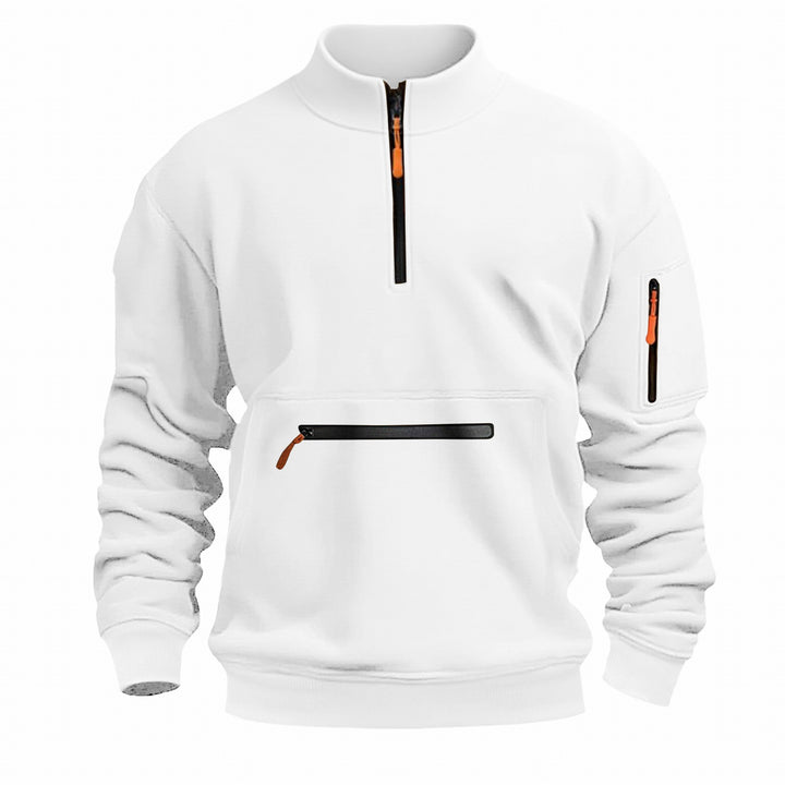 Men's functional pullover with half zip and practical pockets Lisslune