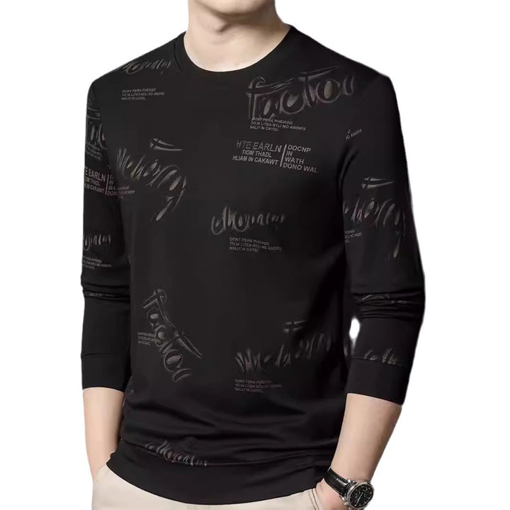Men's fashionable long-sleeve shirt with stylish lettering Lisslune
