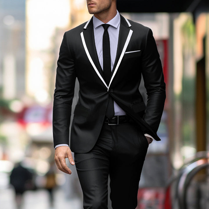 Men's elegant suit with contrasting lapel Lisslune