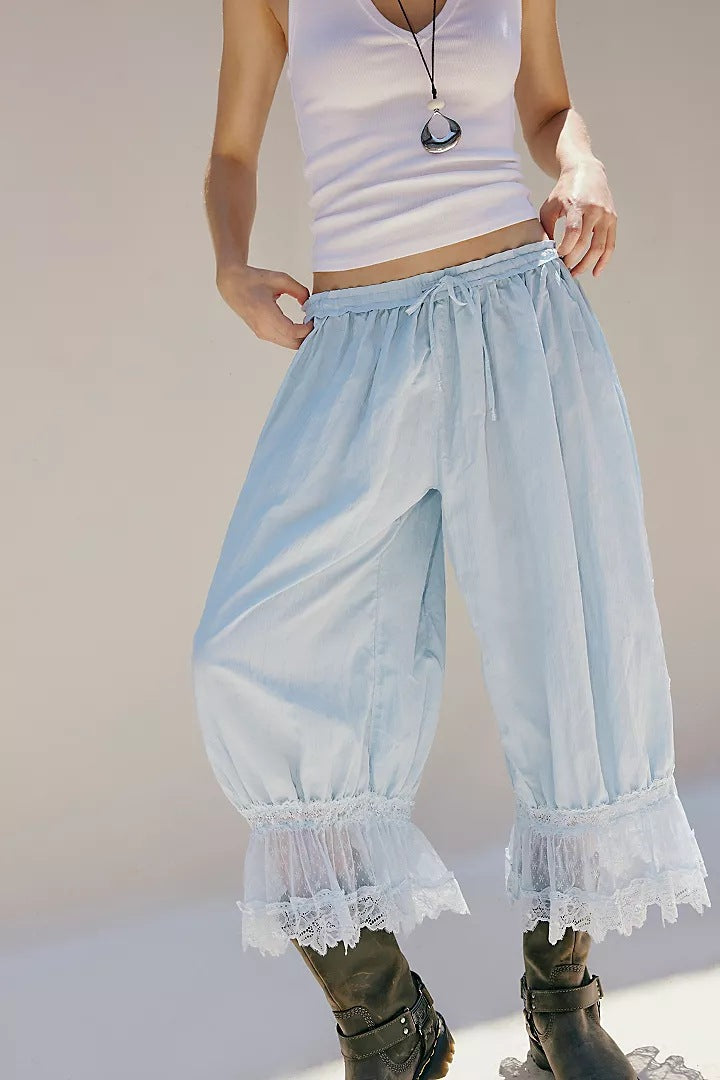 Women's Airy and Elegant Culotte with Lace Trim Lisslune