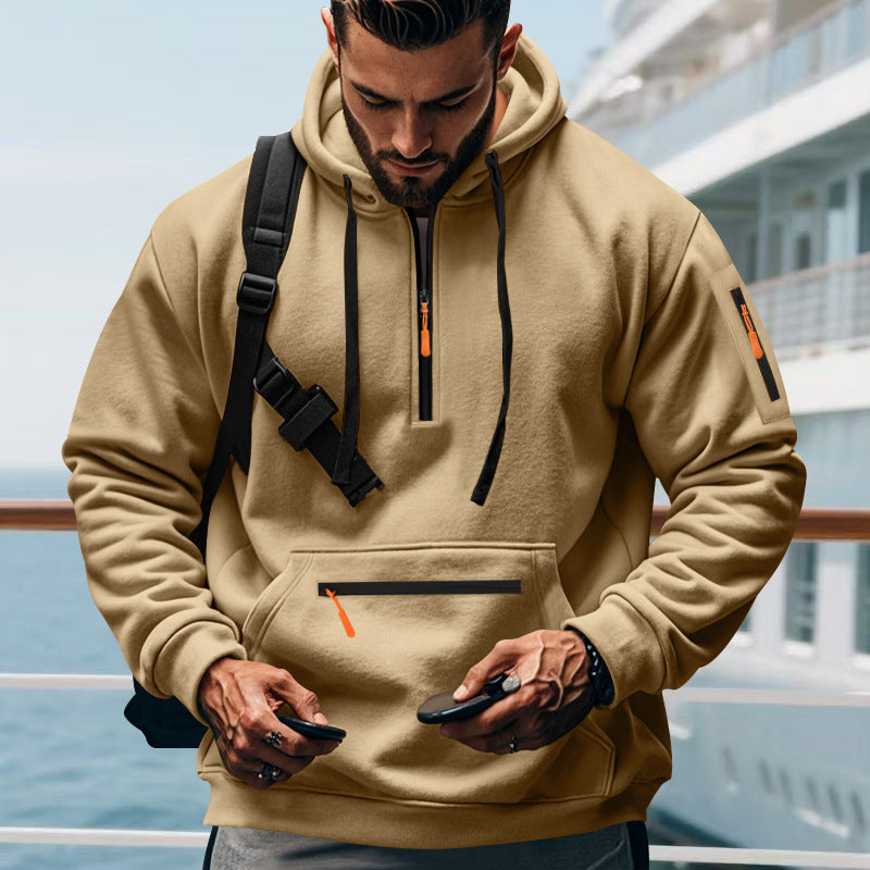 Men's sporty hoodie with practical zippered pockets Lisslune