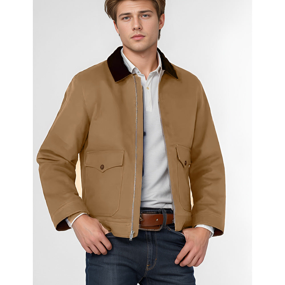 Men's rustic utility jacket with practical pockets Lisslune