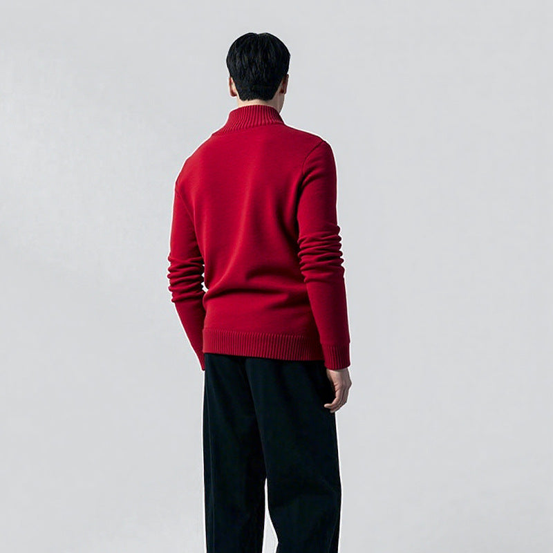 Men's Elegant Sweater with Modern Shawl Collar and High-Quality Craftsmanship Lisslune