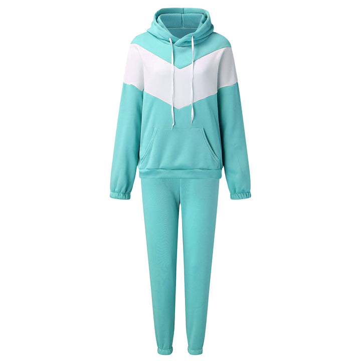 Women's sporty loungewear set with high collar and practical kangaroo pocket Lisslune