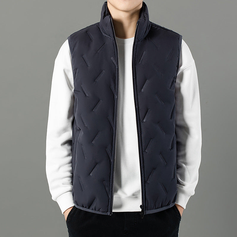 Men's quilted vest with high collar and elastic inserts Lisslune
