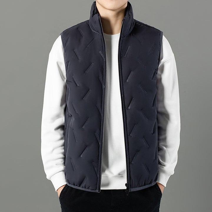 Men's quilted vest with high collar and elastic inserts Lisslune