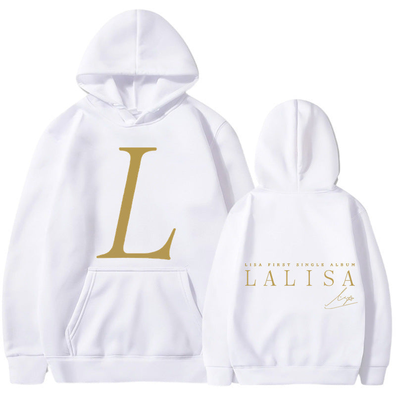 Women's hoodie with stylish initials print and generous kangaroo pocket Lisslune