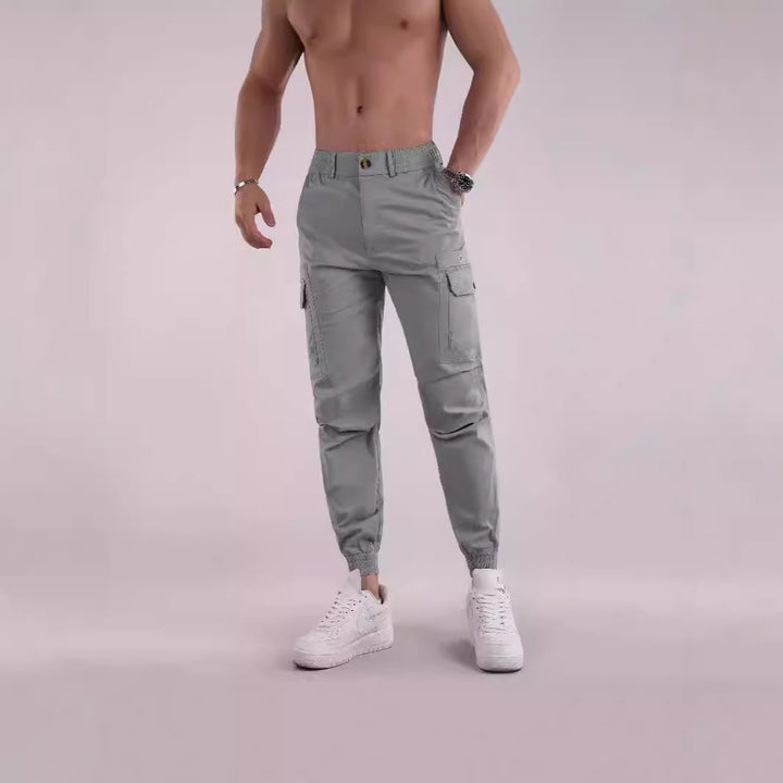 Men's cargo pants with functional pockets and elastic waistband Lisslune