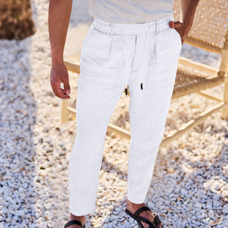 Men's Comfortable Chino Pants with Elastic Waistband and Practical Pockets Lisslune