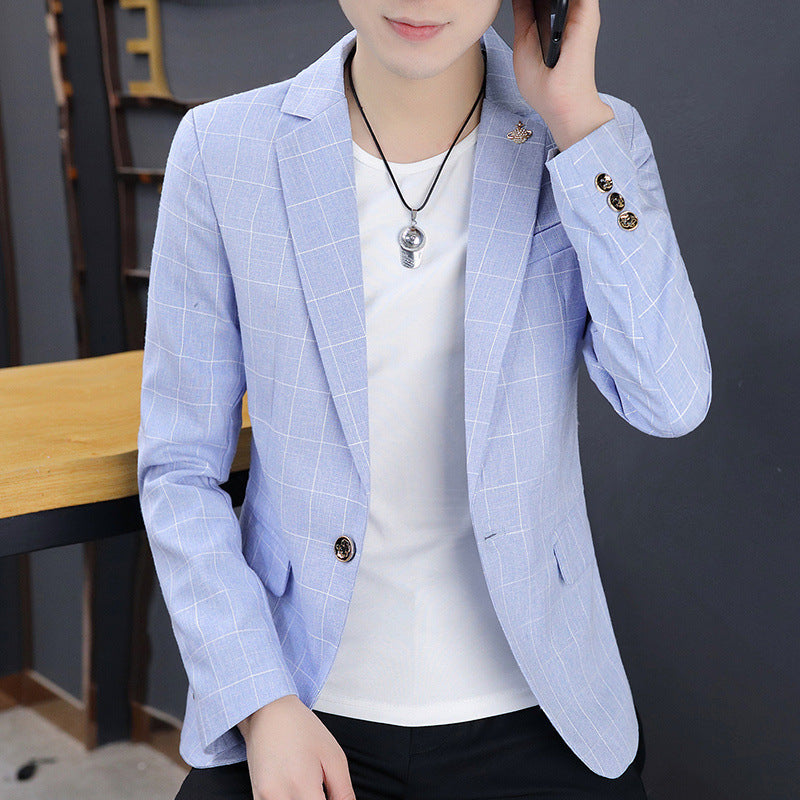 Men's stylish blazer with checked pattern Lisslune