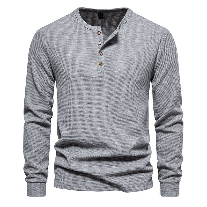 Men's Long Sleeve Shirts with Button Placket Lisslune