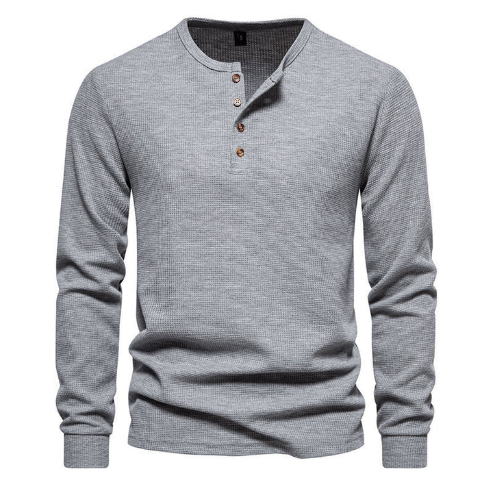 Men's Long Sleeve Shirts with Button Placket Lisslune