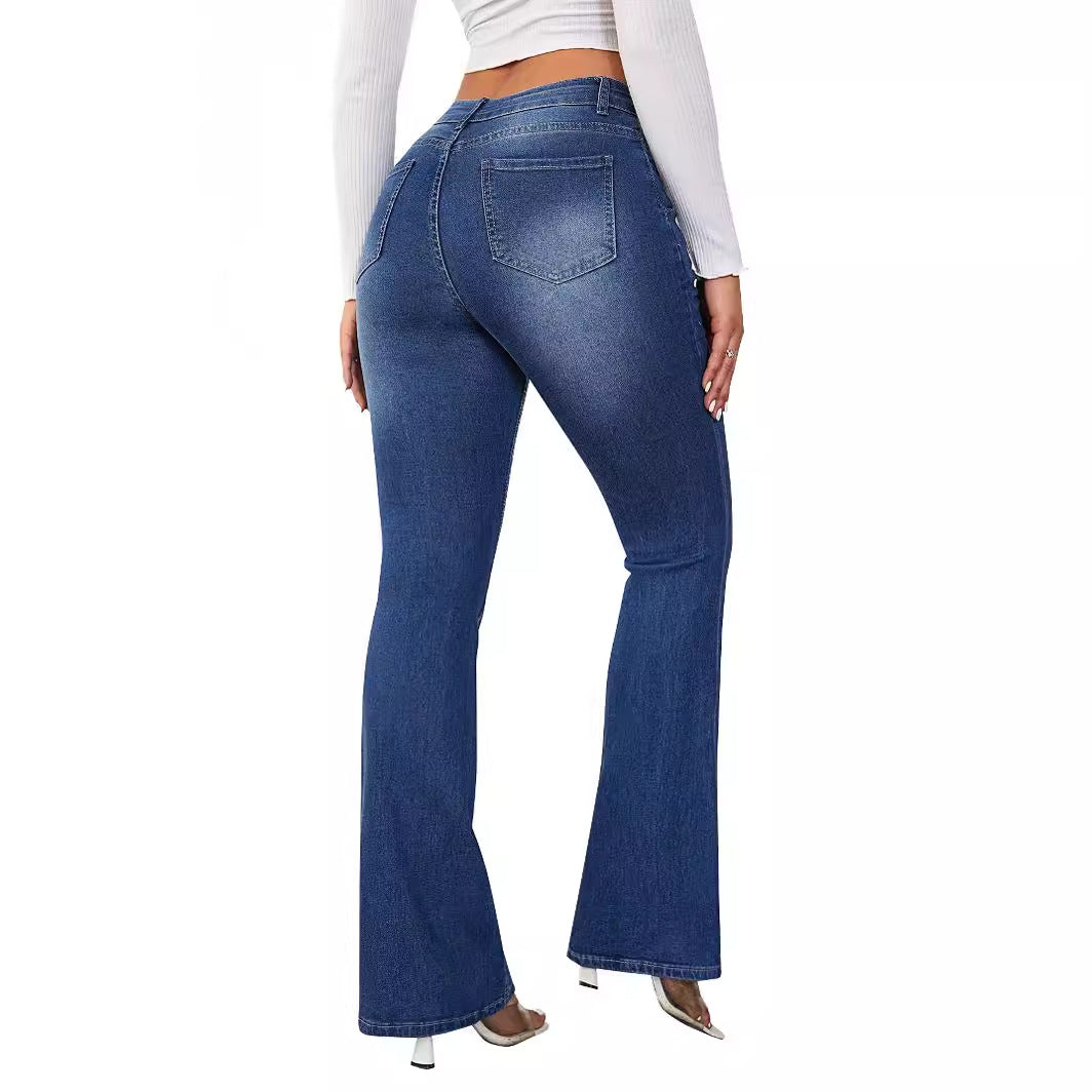 Women's Flared Jeans with High Waist and Comfortable Fit Lisslune