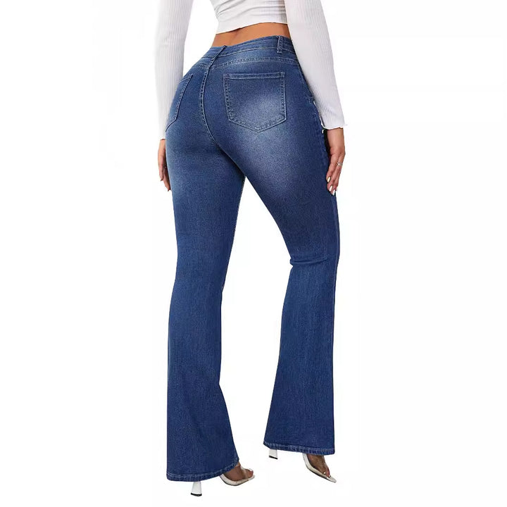 Women's Flared Jeans with High Waist and Comfortable Fit Lisslune