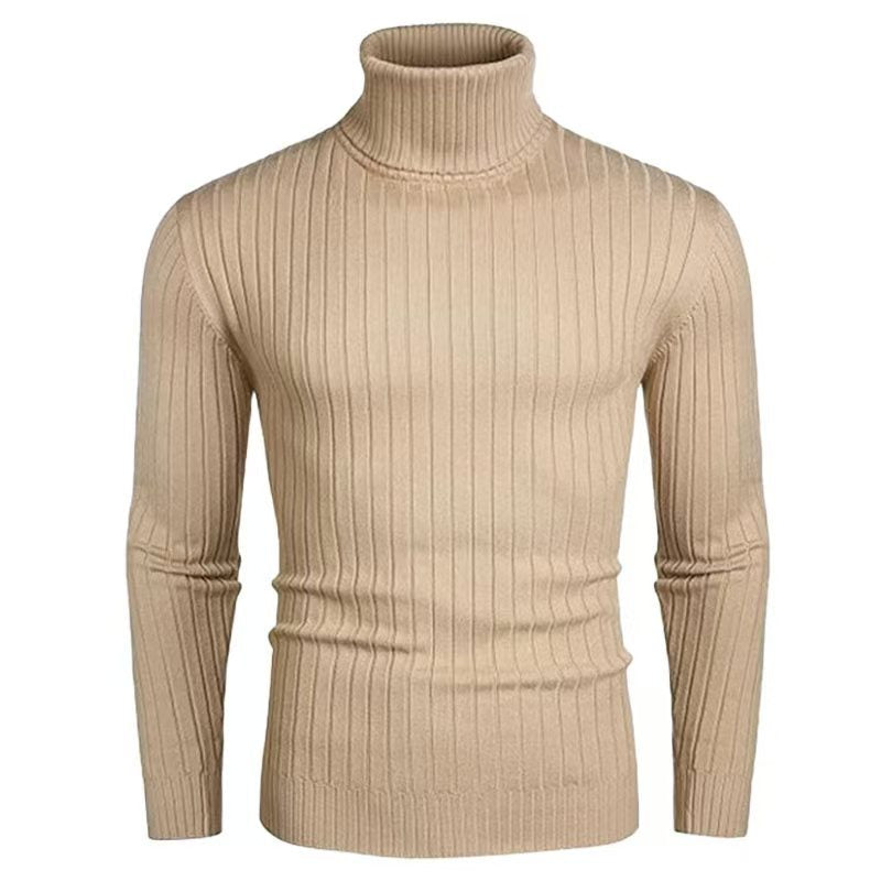 Men's High-Quality Roll Neck Sweater with Fine Rib Structure Lisslune