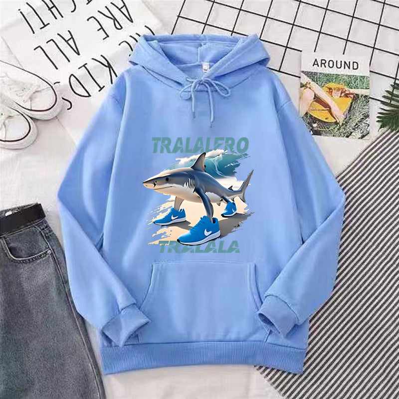 Women's hoodie with funny shark motif and graphic elements Lisslune