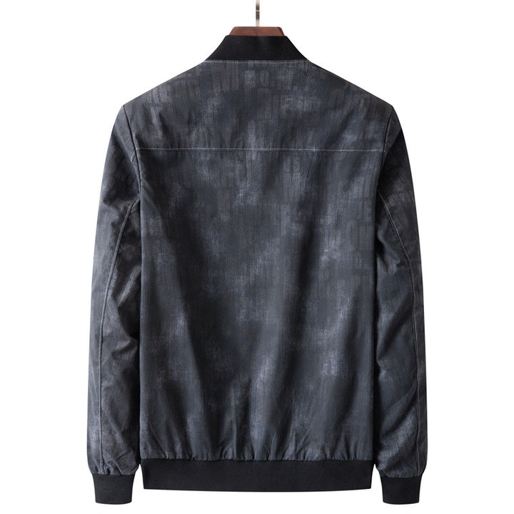 Men's Fashionable Bomber Jacket with Textured Design Lisslune