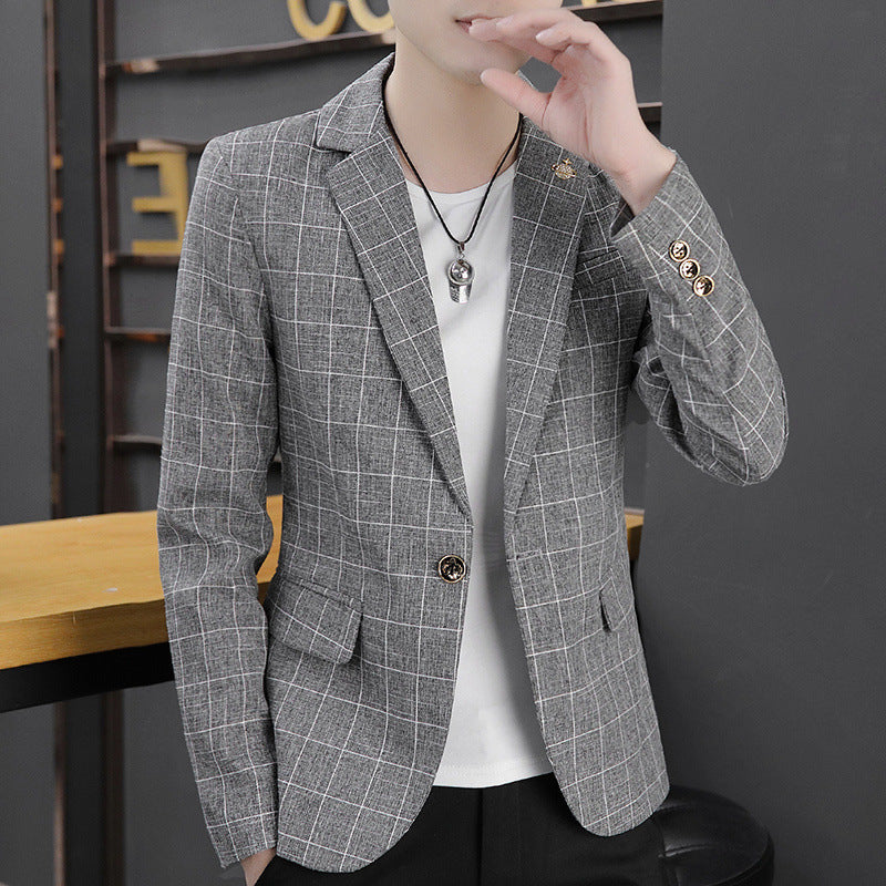 Men's stylish blazer with checked pattern Lisslune