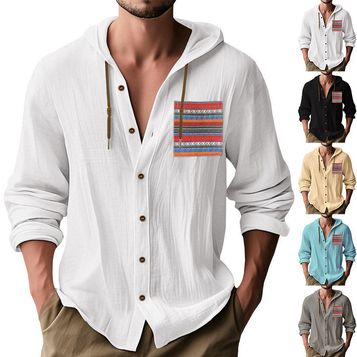 Men's Lightweight Leisure Jacket with Hood and Stylish Chest Pocket Lisslune