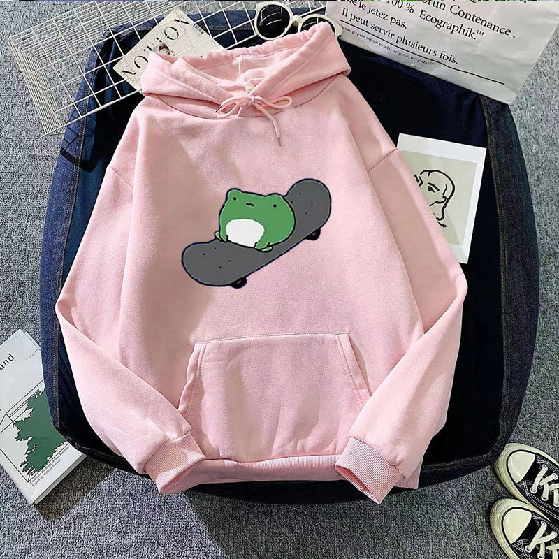 Women's hoodie with humorous frog design Lisslune