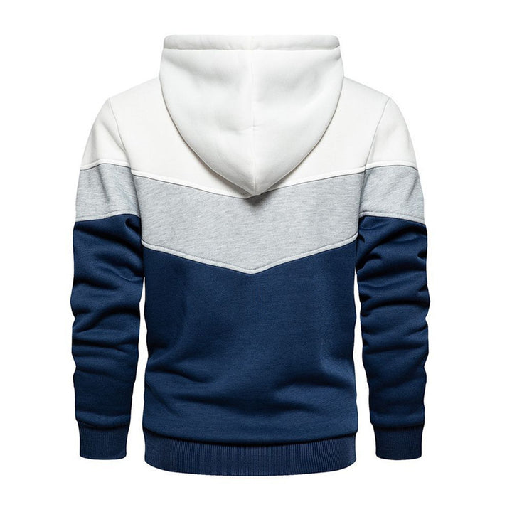 Men's Stylish Hooded Sweatshirt with Color Block Design and Side Pockets Lisslune