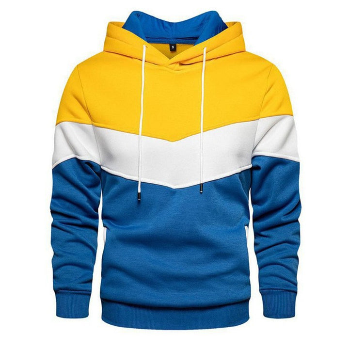 Men's Sport Hoodie with Geometric Color Design Lisslune