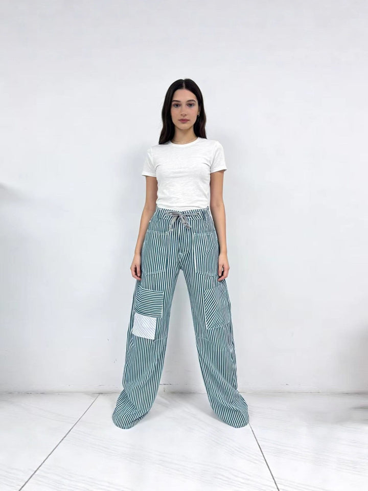 Damen weite Cargo-Hose mit praktischen Taschen und einzigartigem Design Lisslune