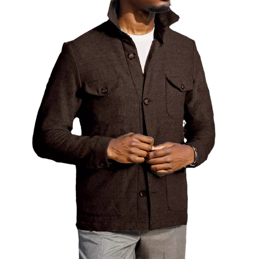 Men's functional jacket with high collar and practical pockets Lisslune