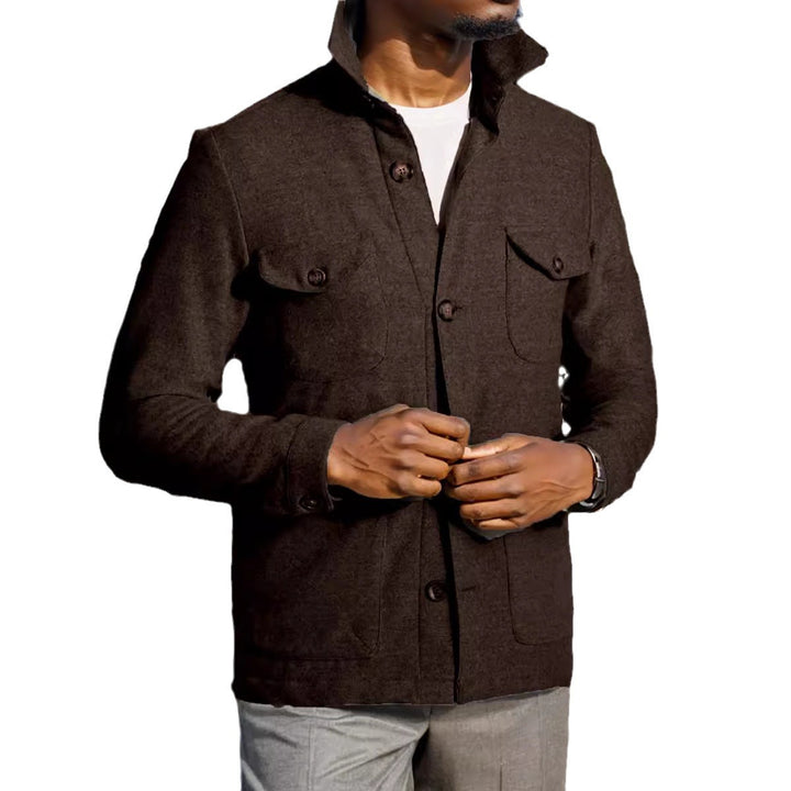 Men's functional jacket with high collar and practical pockets Lisslune