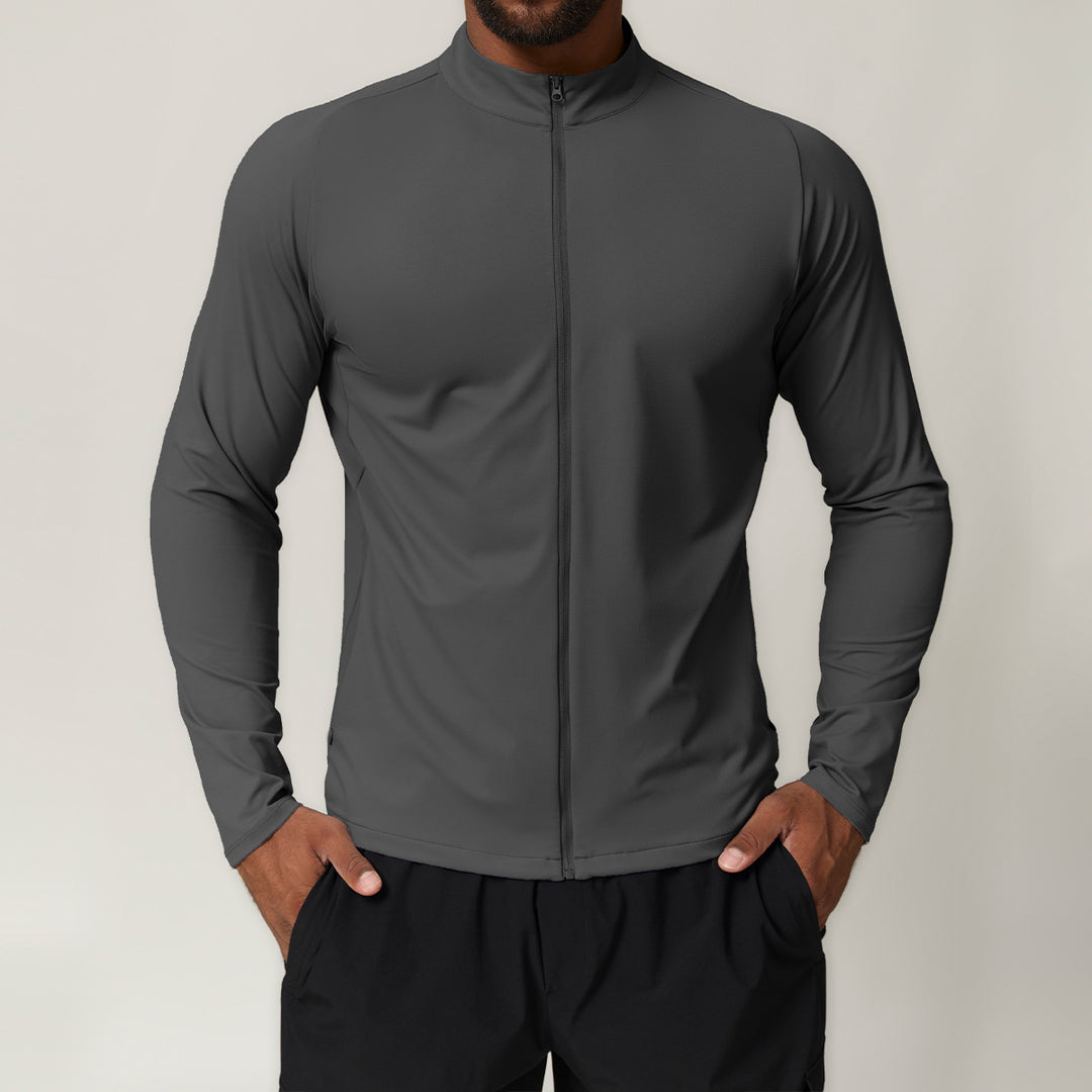Men's Sporty Functional Top with Stand-Up Collar Lisslune