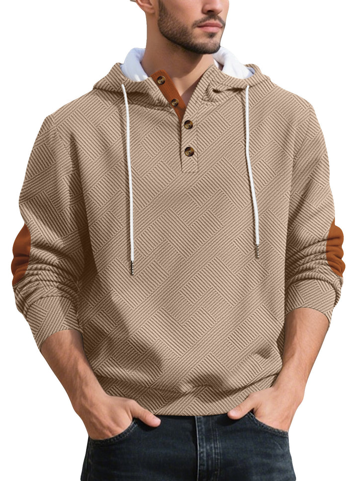 Men's stylish hoodie with textured material and fashionable accents Lisslune